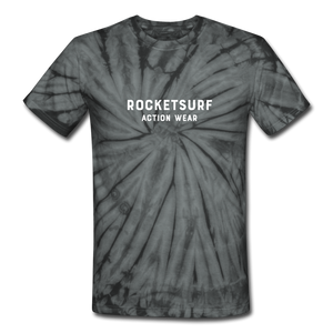 Unisex Tie Dye T-Shirt - RocketSurf Logo - spider black