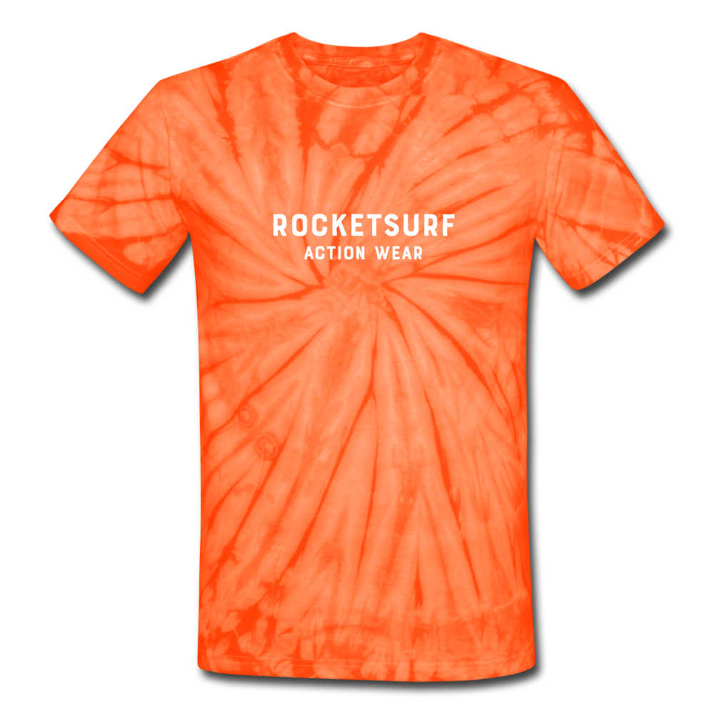 Unisex Tie Dye T-Shirt - RocketSurf Logo - spider orange