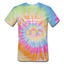 Load image into Gallery viewer, Unisex Tie Dye T-Shirt - RocketSurf Logo - rainbow