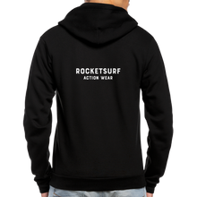 Load image into Gallery viewer, Unisex Fleece Zip Hoodie - RocketSurf Logo - black