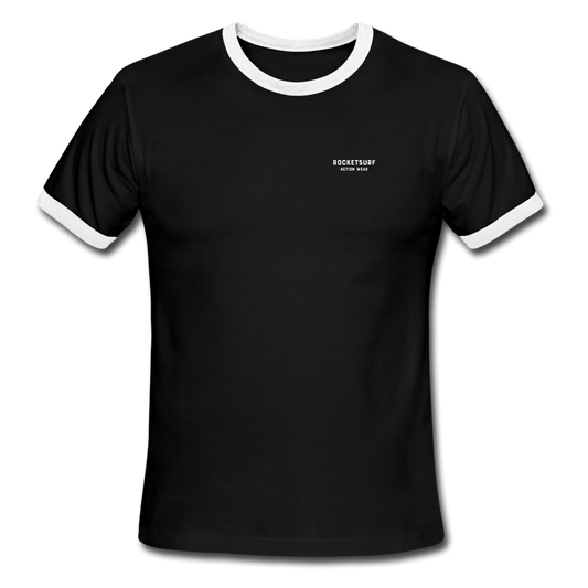 Men's Ringer T-Shirt - RocketSurf Logo - black/white