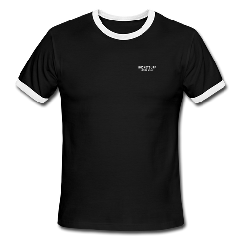 Men's Ringer T-Shirt - RocketSurf Logo - black/white