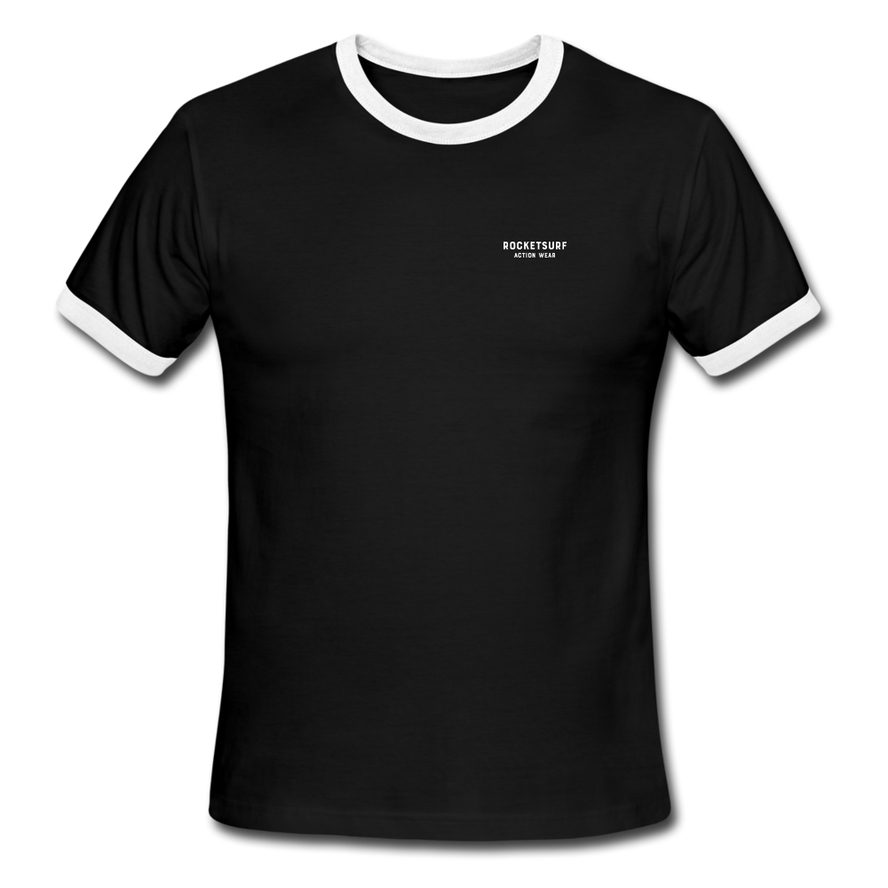 Men's Ringer T-Shirt - RocketSurf Logo - black/white