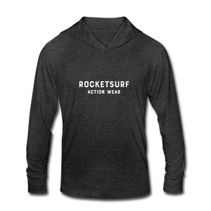 Unisex Tri-Blend Hoodie Shirt - RocketSurf Logo - heather black