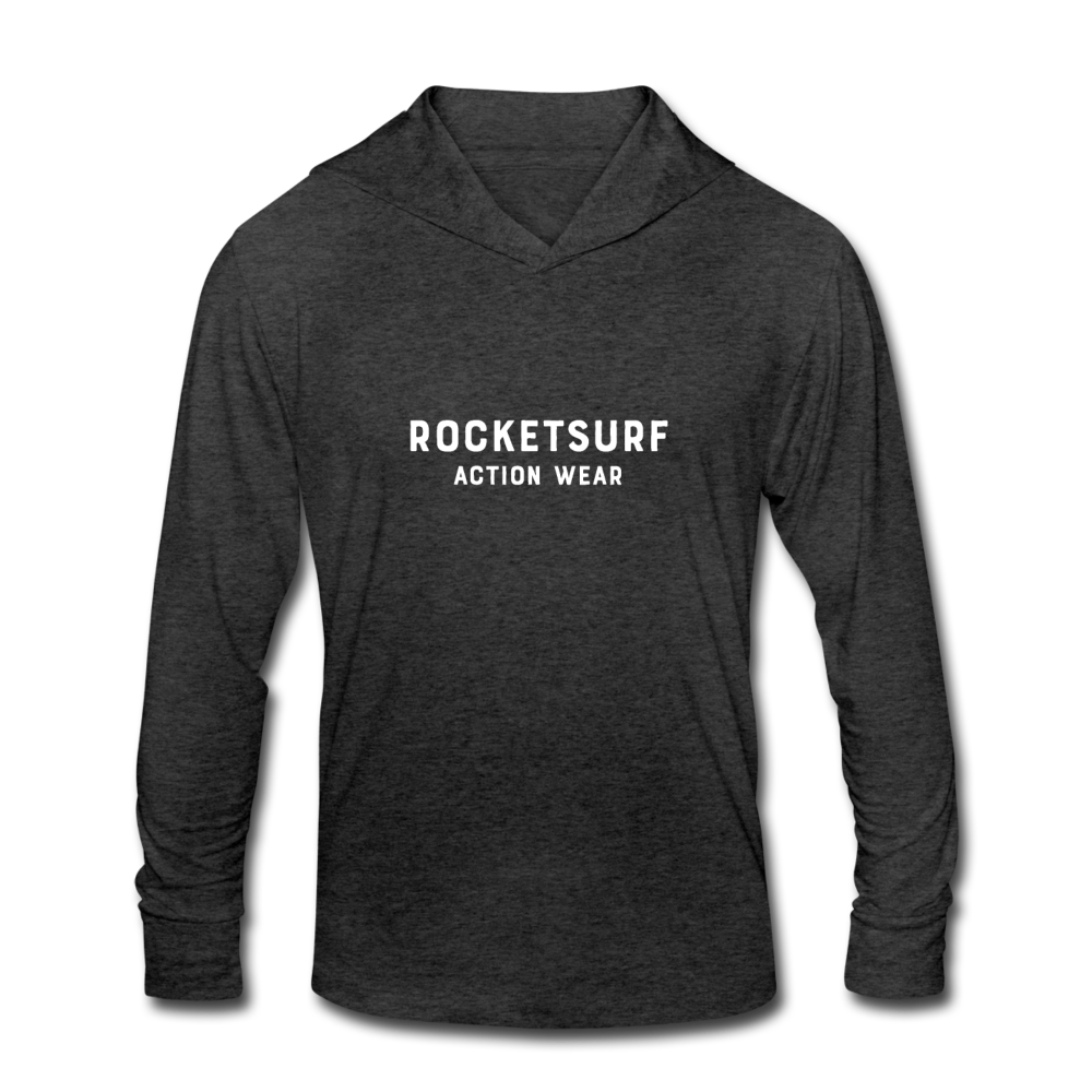 Unisex Tri-Blend Hoodie Shirt - RocketSurf Logo - heather black