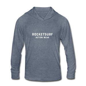 Unisex Tri-Blend Hoodie Shirt - RocketSurf Logo - heather blue