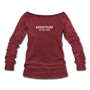 Women's Wide-neck Sweatshirt - RocketSurf Logo - cardinal triblend