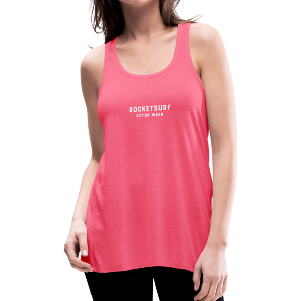 Women's Flowy Tank Top by Bella - RocketSurf Logo - neon pink