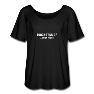 Women’s Flowy T-Shirt - RocketSurf Logo - black