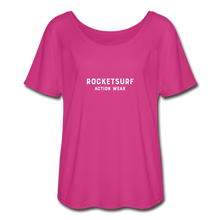 Carregar imagem no visualizador da galeria, Women’s Flowy T-Shirt - RocketSurf Logo - dark pink