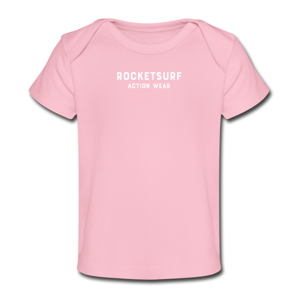 Organic Baby T-Shirt - RocketSurf Logo - light pink