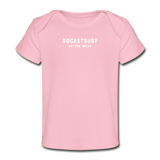 Organic Baby T-Shirt - RocketSurf Logo - light pink
