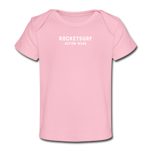 Organic Baby T-Shirt - RocketSurf Logo - light pink