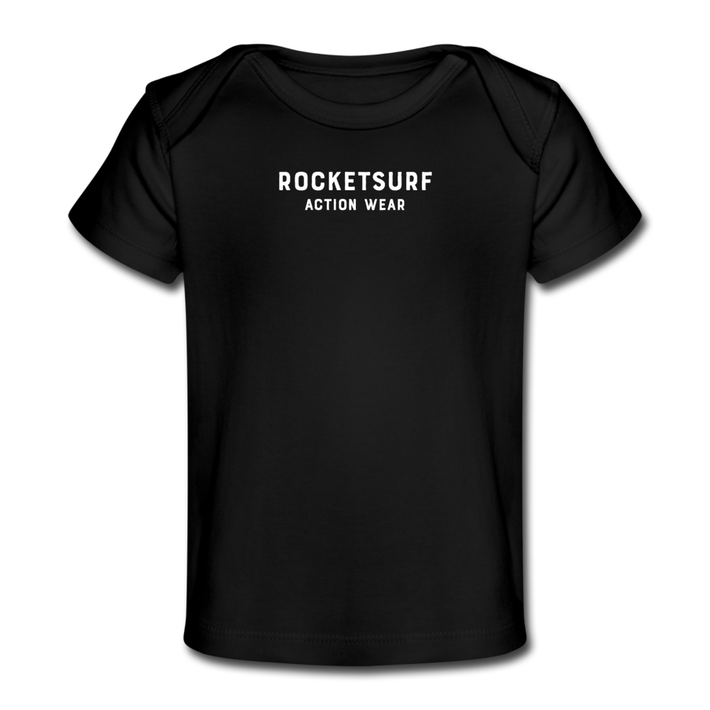 Organic Baby T-Shirt - RocketSurf Logo - black