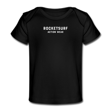 Cargar imagen en el visor de la galería, Organic Baby T-Shirt - RocketSurf Logo - black