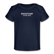 Load image into Gallery viewer, Organic Baby T-Shirt - RocketSurf Logo - dark navy