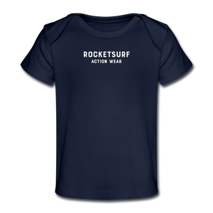 Organic Baby T-Shirt - RocketSurf Logo - dark navy