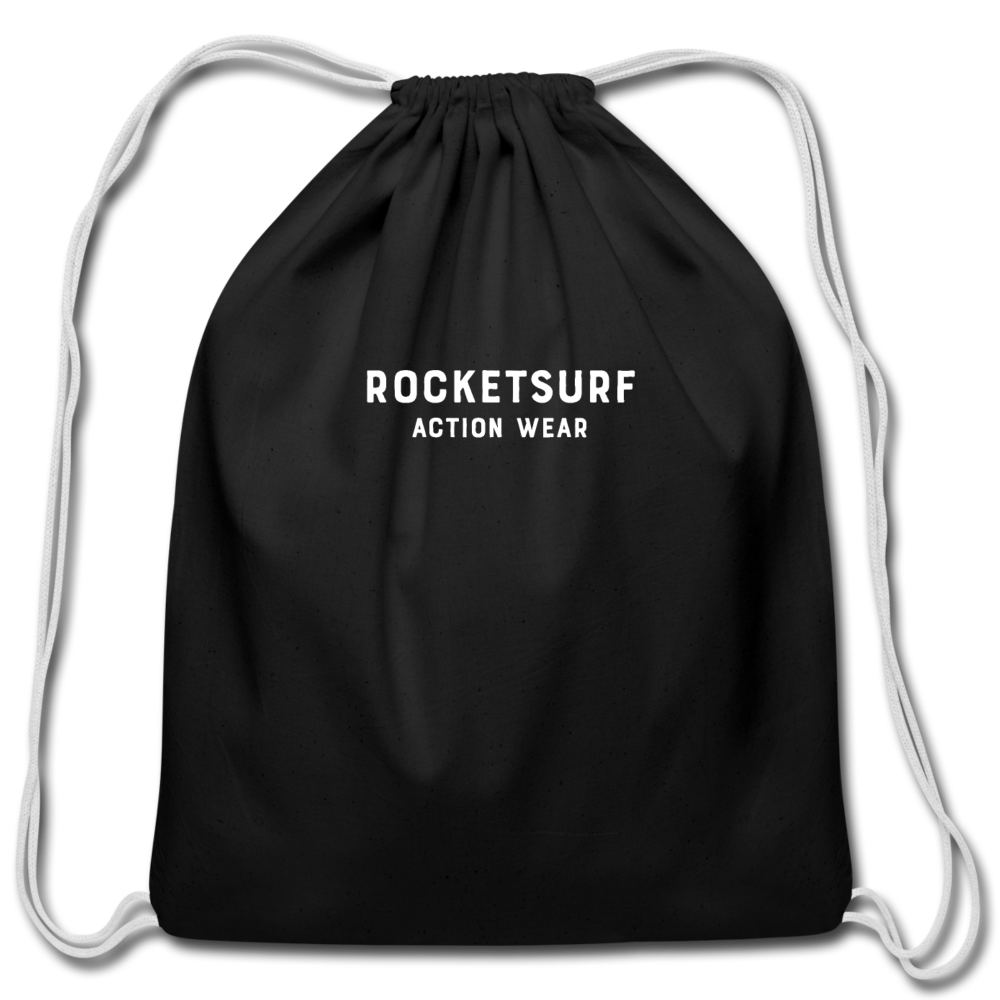 Cotton Drawstring Bag - RocketSurf Logo - black