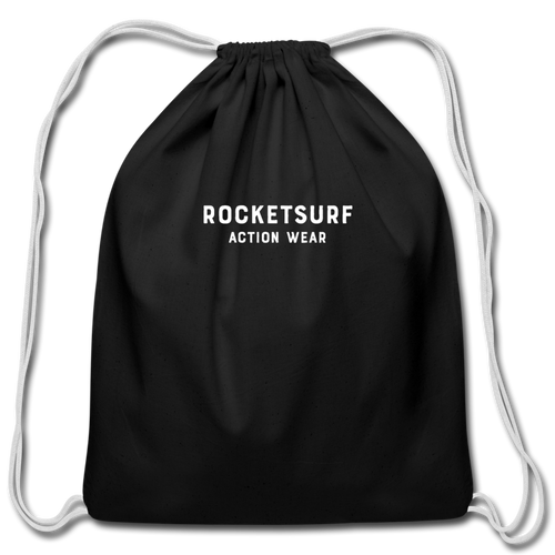 Cotton Drawstring Bag - RocketSurf Logo - black
