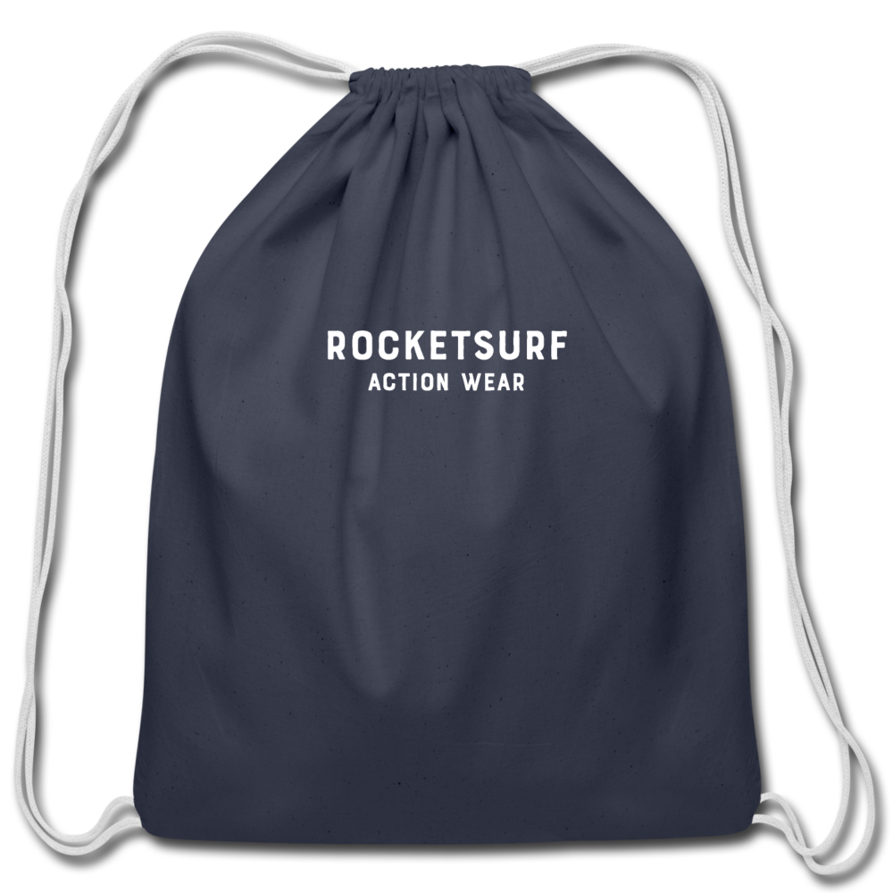 Cotton Drawstring Bag - RocketSurf Logo - navy