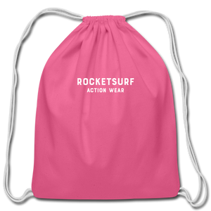 Cotton Drawstring Bag - RocketSurf Logo - pink