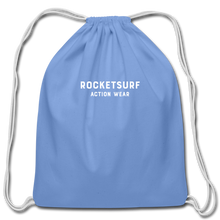 Cargar imagen en el visor de la galería, Cotton Drawstring Bag - RocketSurf Logo - carolina blue
