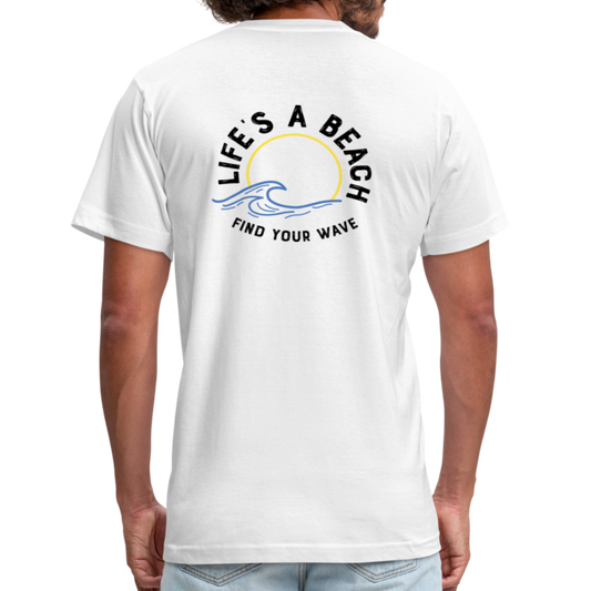 Unisex 2-Sided Design T-Shirt -  Life's A Beach - white
