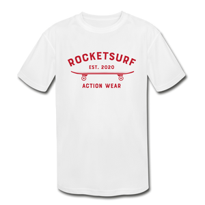 Kids' Moisture Wicking Performance T-Shirt - Red Skate Club - white