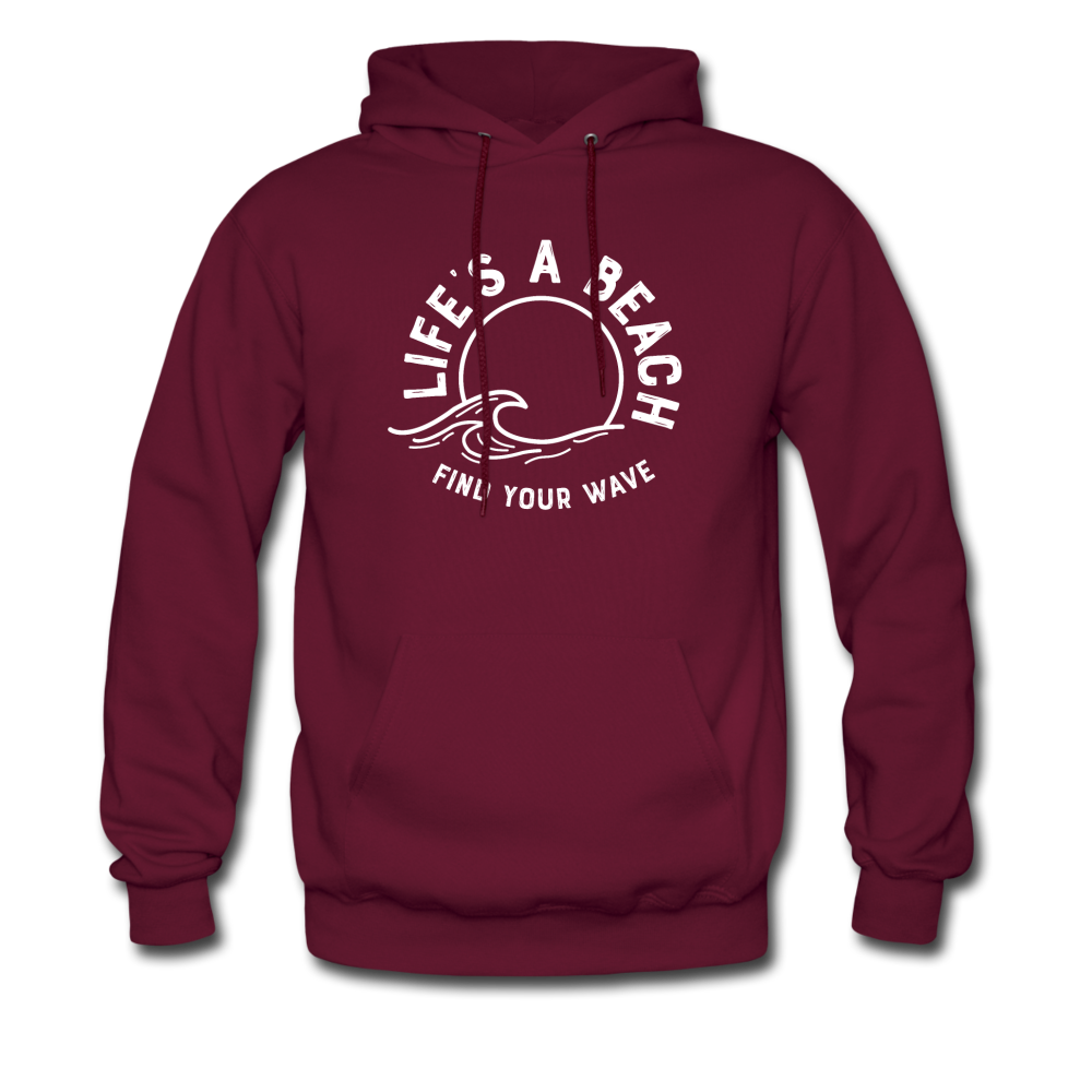 Life's A Beach Find Your Wave - Men's Hoodie - burgundy