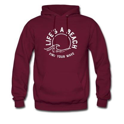 Life's A Beach Find Your Wave - Men's Hoodie - burgundy