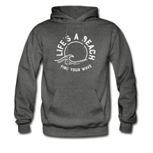 Charger l&#39;image dans la galerie, Life&#39;s A Beach Find Your Wave - Men&#39;s Hoodie - charcoal gray