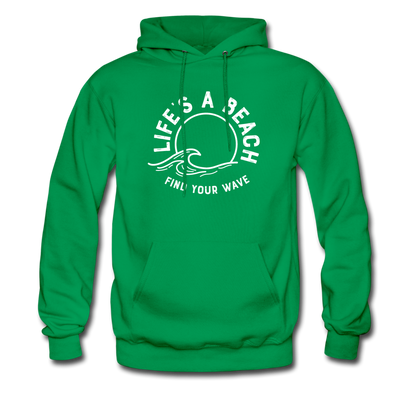 Life's A Beach Find Your Wave - Men's Hoodie - kelly green