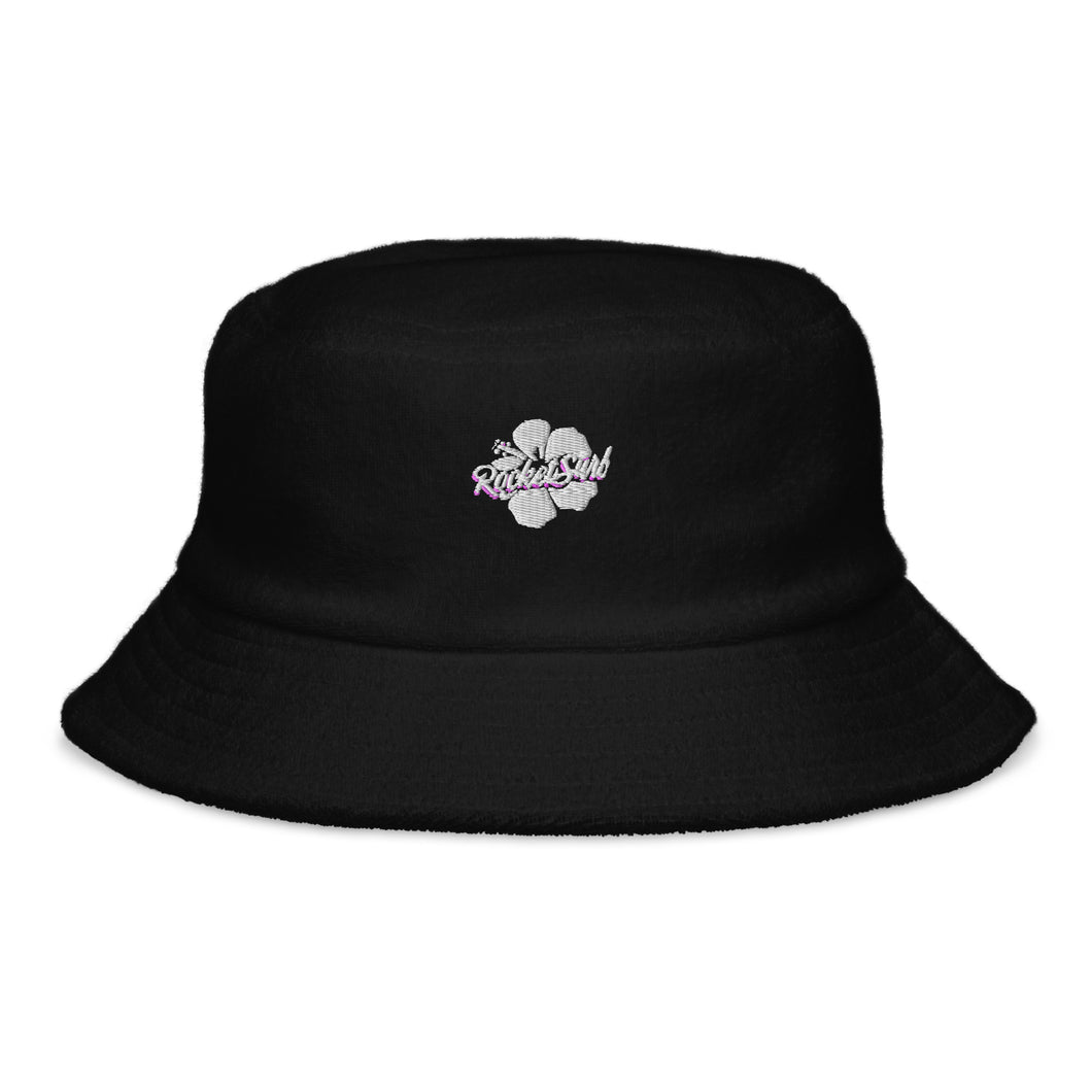 Unstructured terry cloth bucket hat - Flower logo