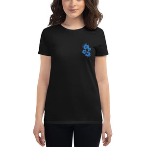 Women's short sleeve Live Free Live Now - Teal Embroidery