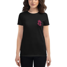 Load image into Gallery viewer, Live Free Live Now Women&#39;s short sleeve - Fuchsia Embroidery