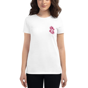 Live Free Live Now Women's short sleeve - Fuchsia Embroidery